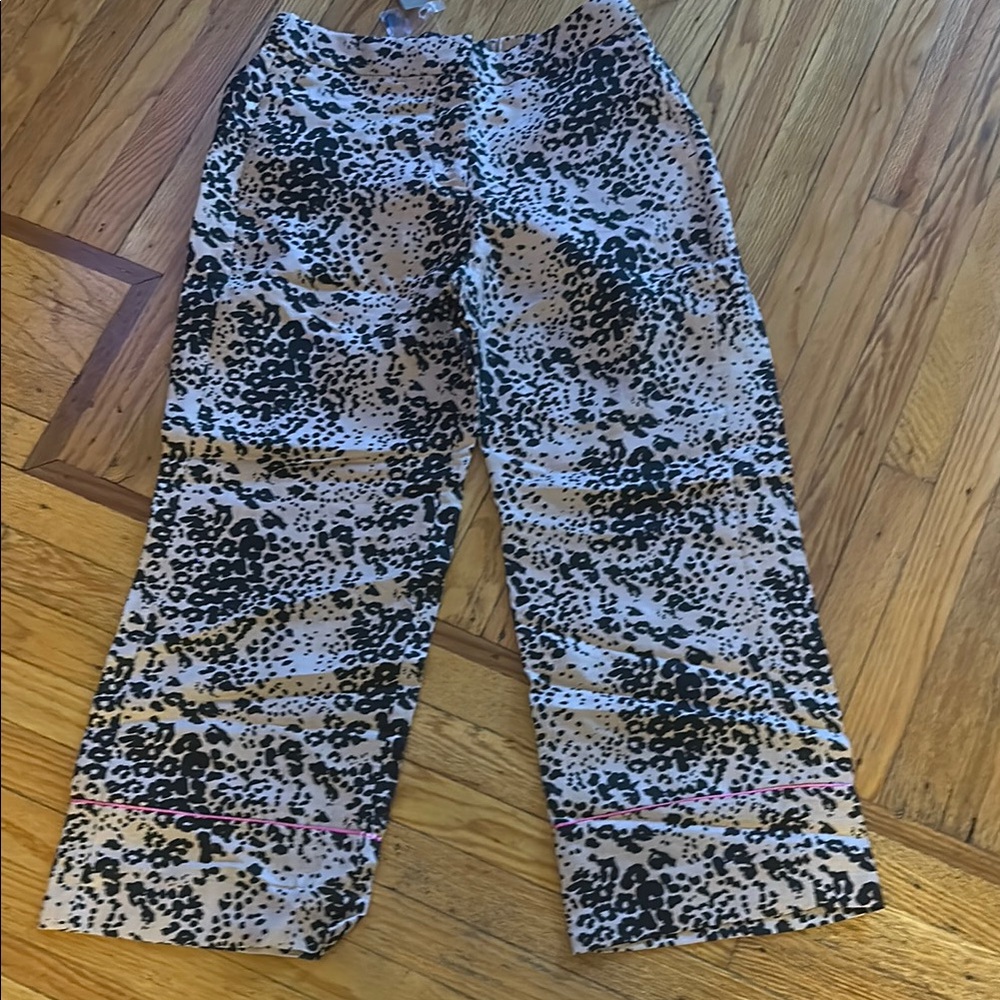 J. Crew Black and Tan Animal Print Pants
